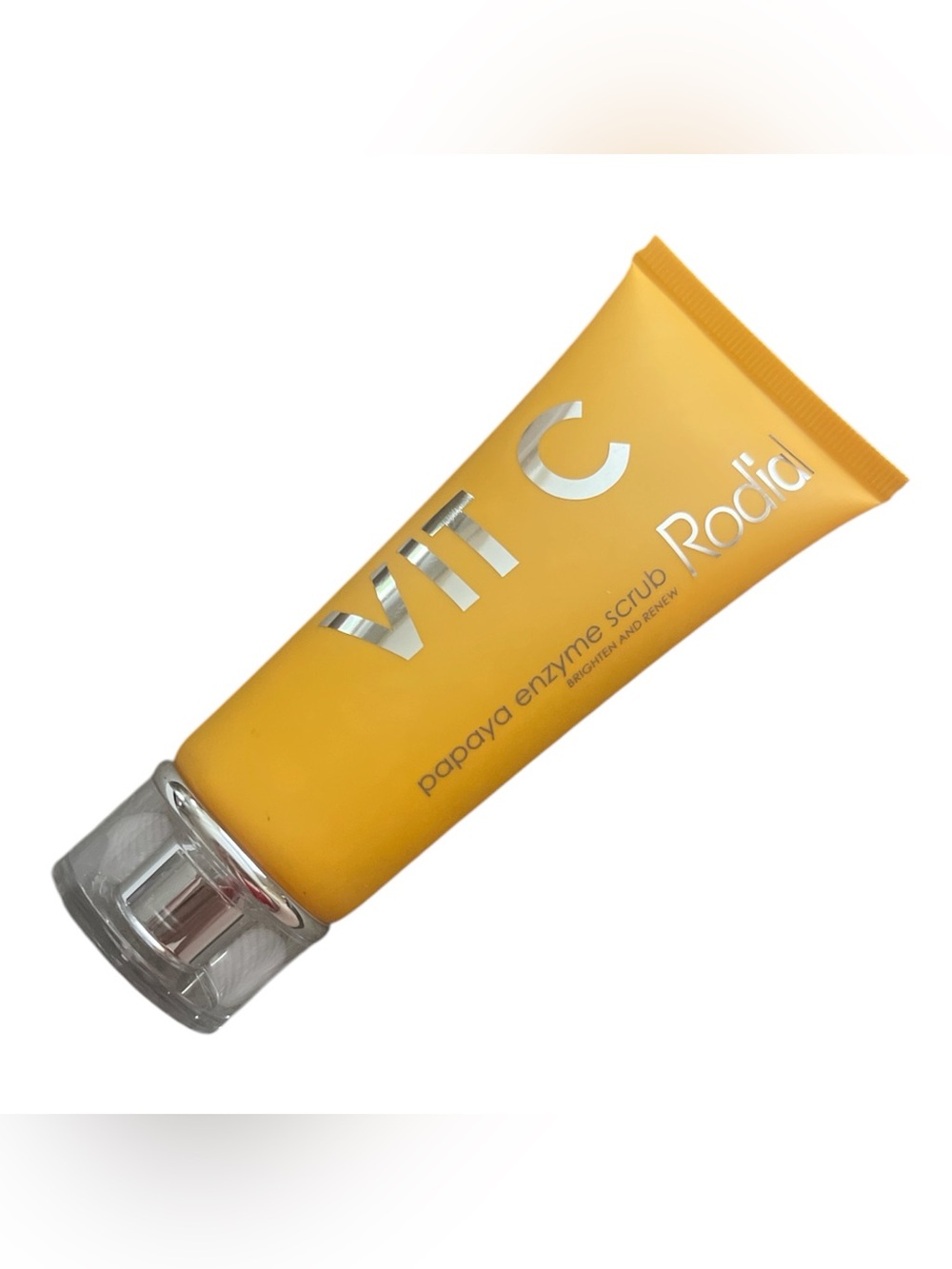 Rodial VIT C Papaya Enzyme Scrub - Yellow Tube with Silver Accents